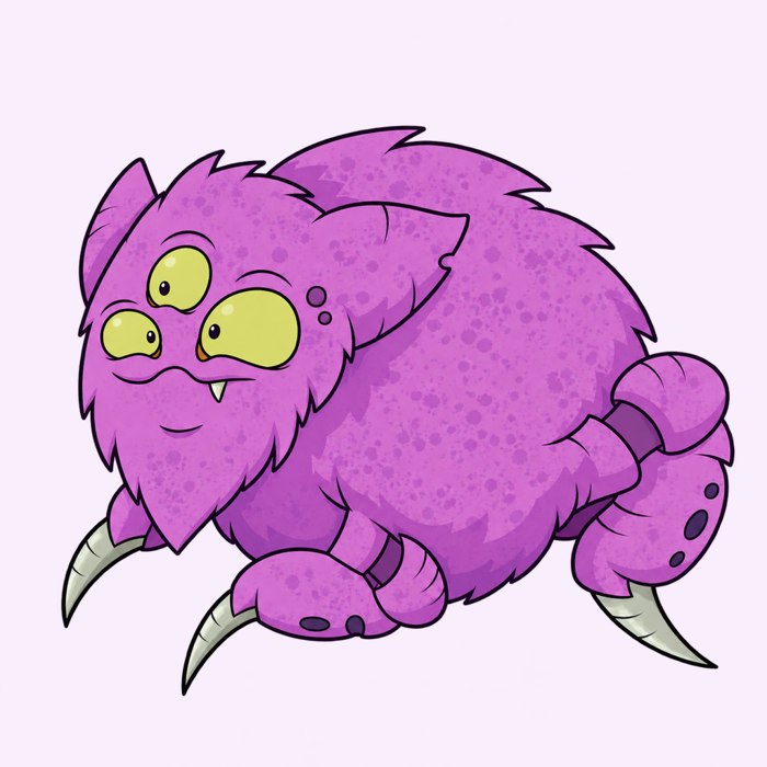 The Hive Beast, a great purple many-eyed creature
